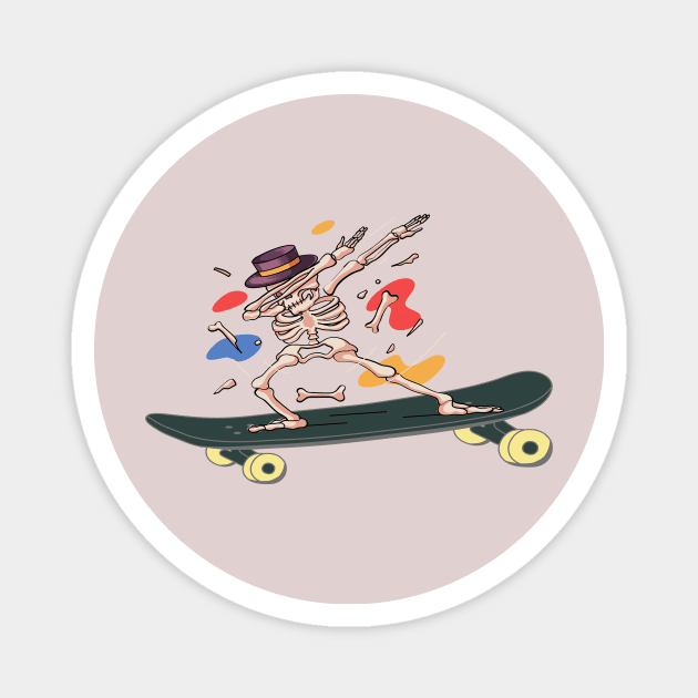 how to ride a skateboard, Skateboarding Skeletons Magnet by joy 32